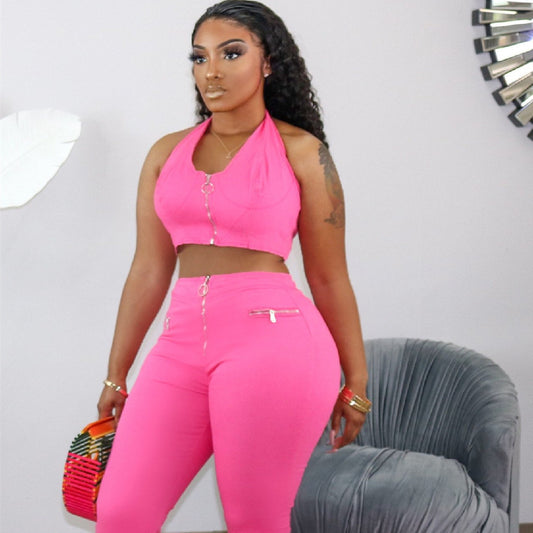 Sleeveless Zipper Tank + Baggy Joggers Set – Pre-Order Boutique Drop