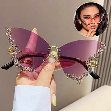 Luxury Diamond Butterfly Sunglasses – Oversized Y2K Glam – Pre-Order Drop ✨
