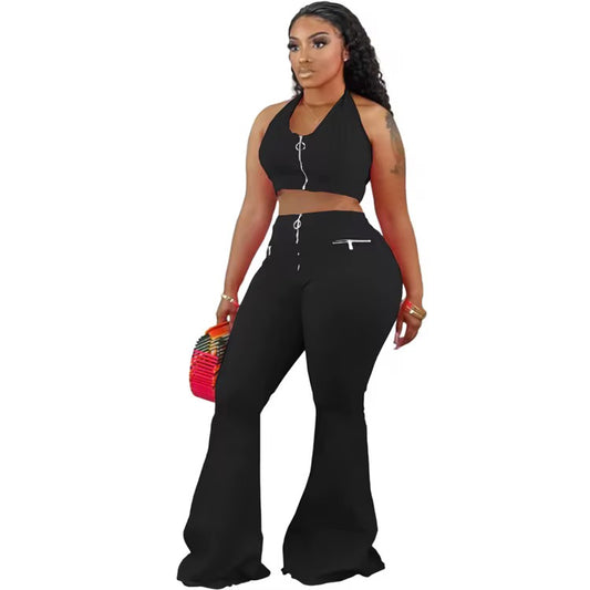 Sleeveless Zipper Tank + Baggy Joggers Set – Pre-Order Boutique Drop